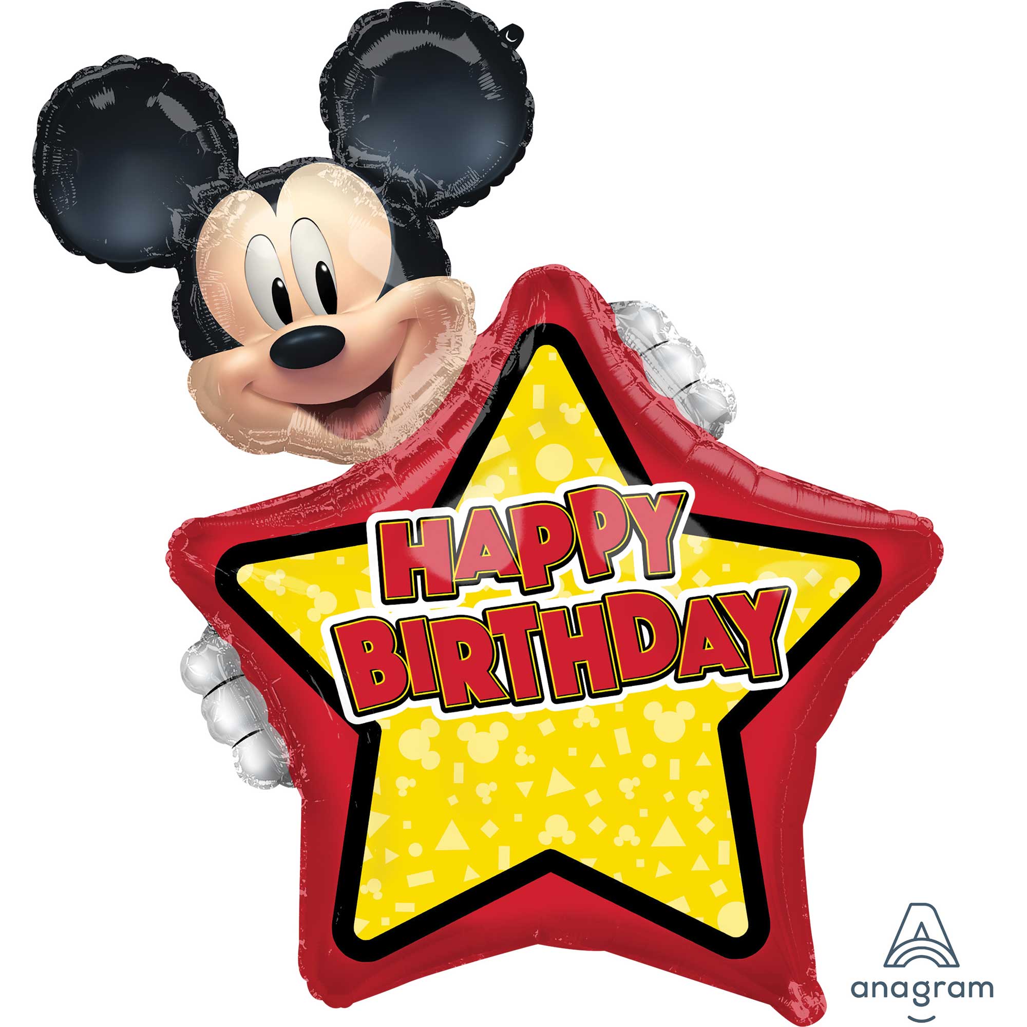 Mickey Mouse Forever Happy Birthday Foil Balloon SuperShape Personalized XL - 63x76cm Default Title