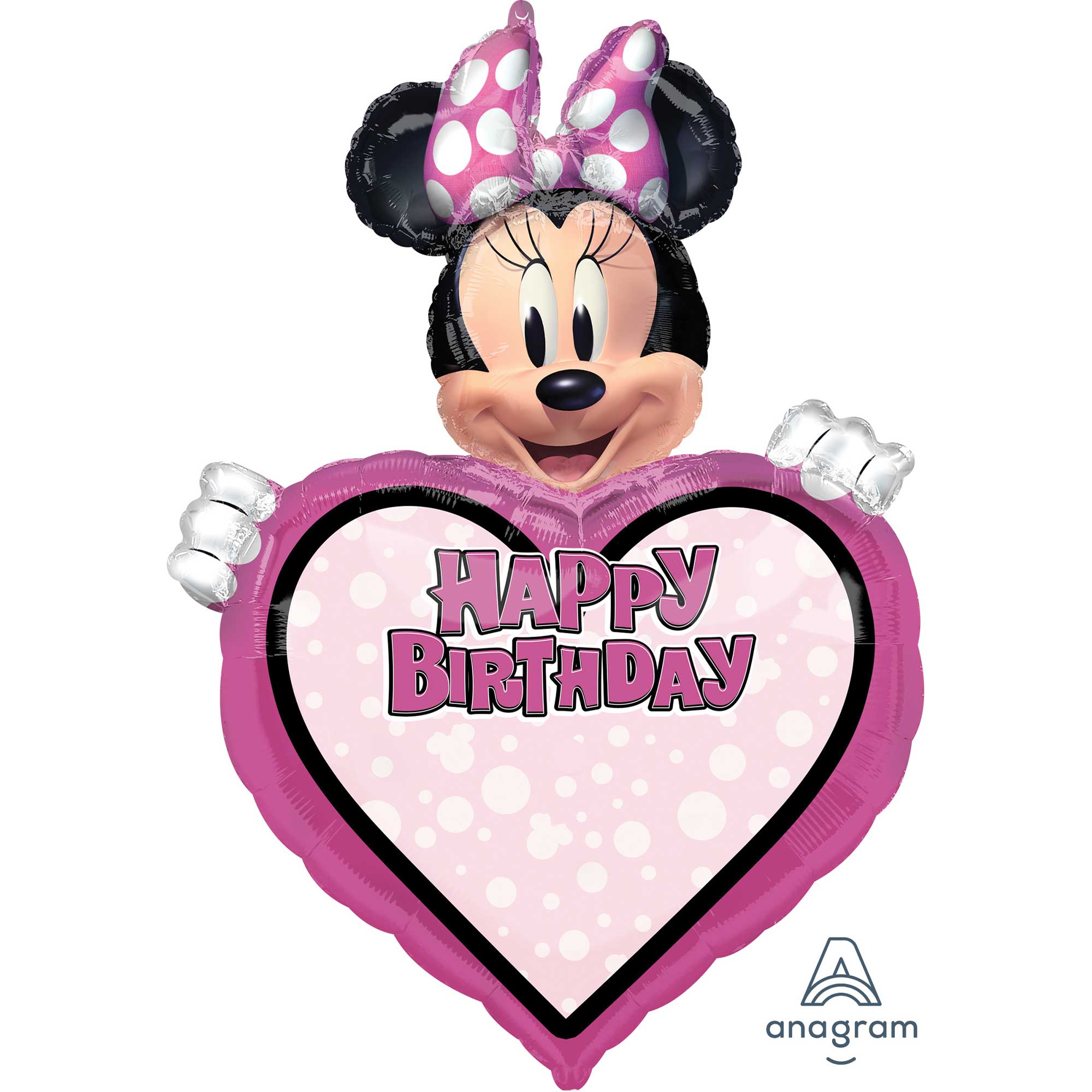 Minnie Mouse Forever Happy Birthday Foil Balloon SuperShape Personalized XL - 63x86cm Default Title