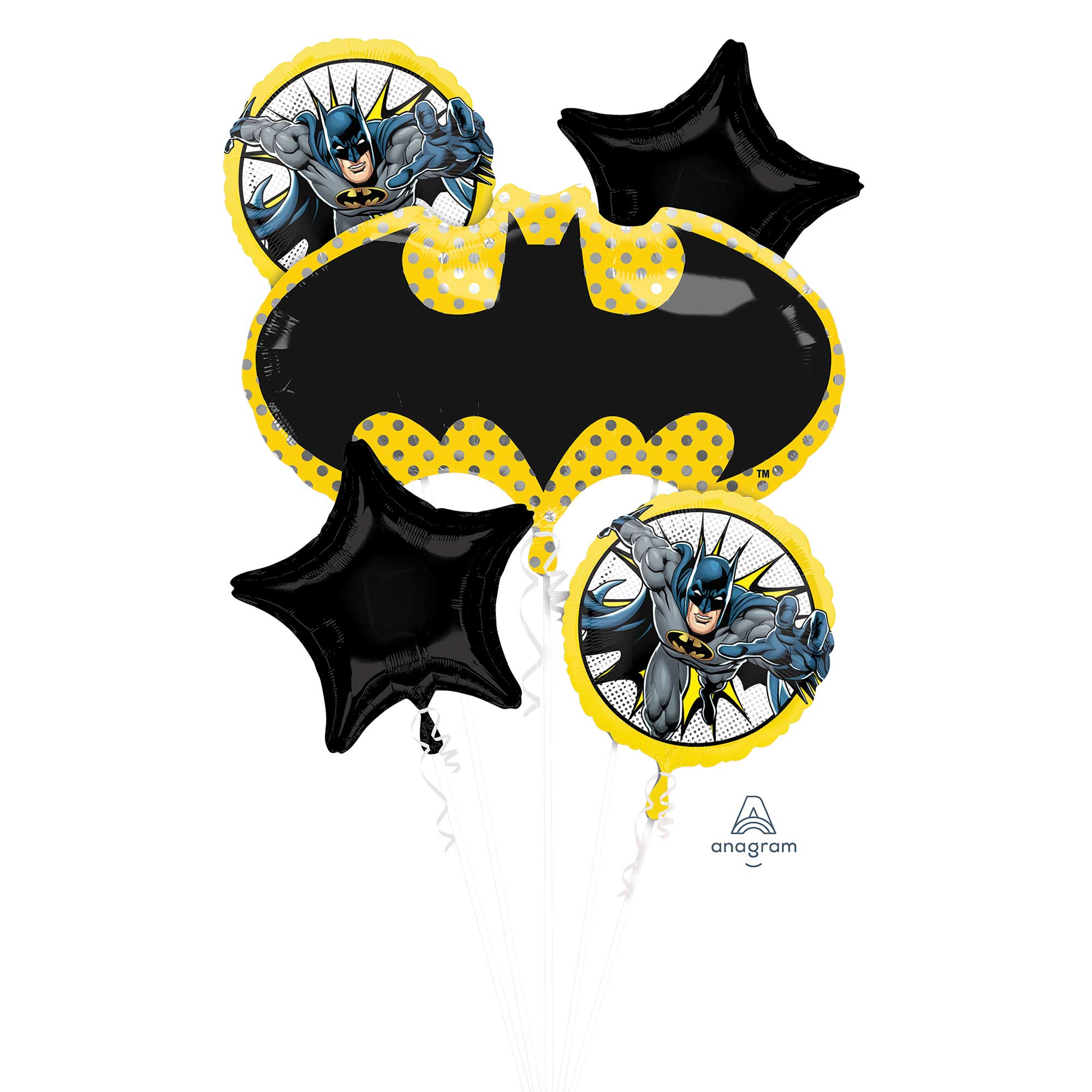 Batman Foil Balloon Bouquet - 5 Pack Default Title