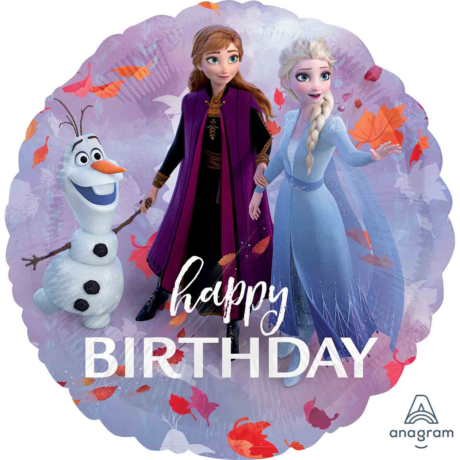 Frozen 2 Happy Birthday Foil Balloon Standard HX - 45cm Default Title