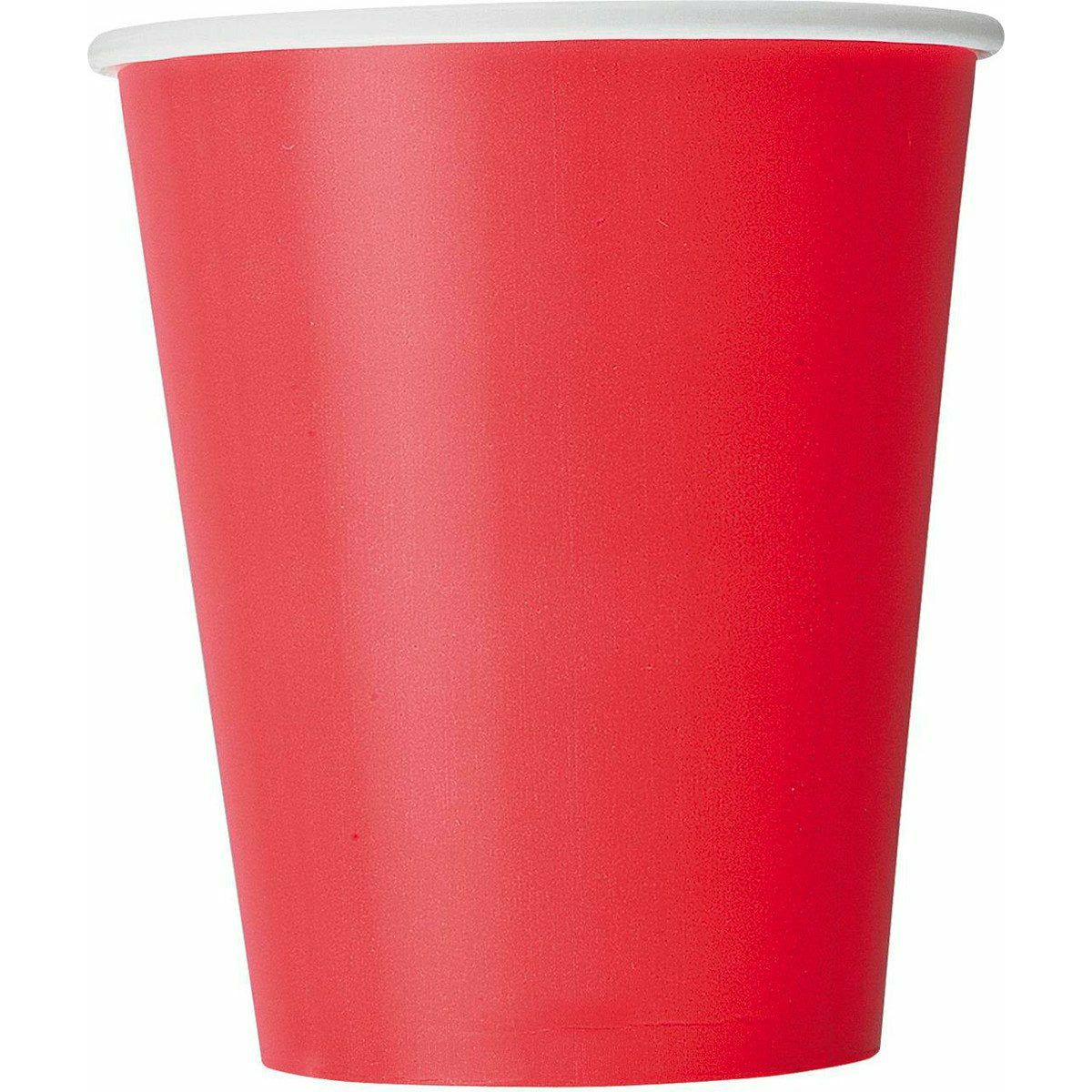 Ruby Red Paper Cups 270ml 8Pk - Dollars and Sense