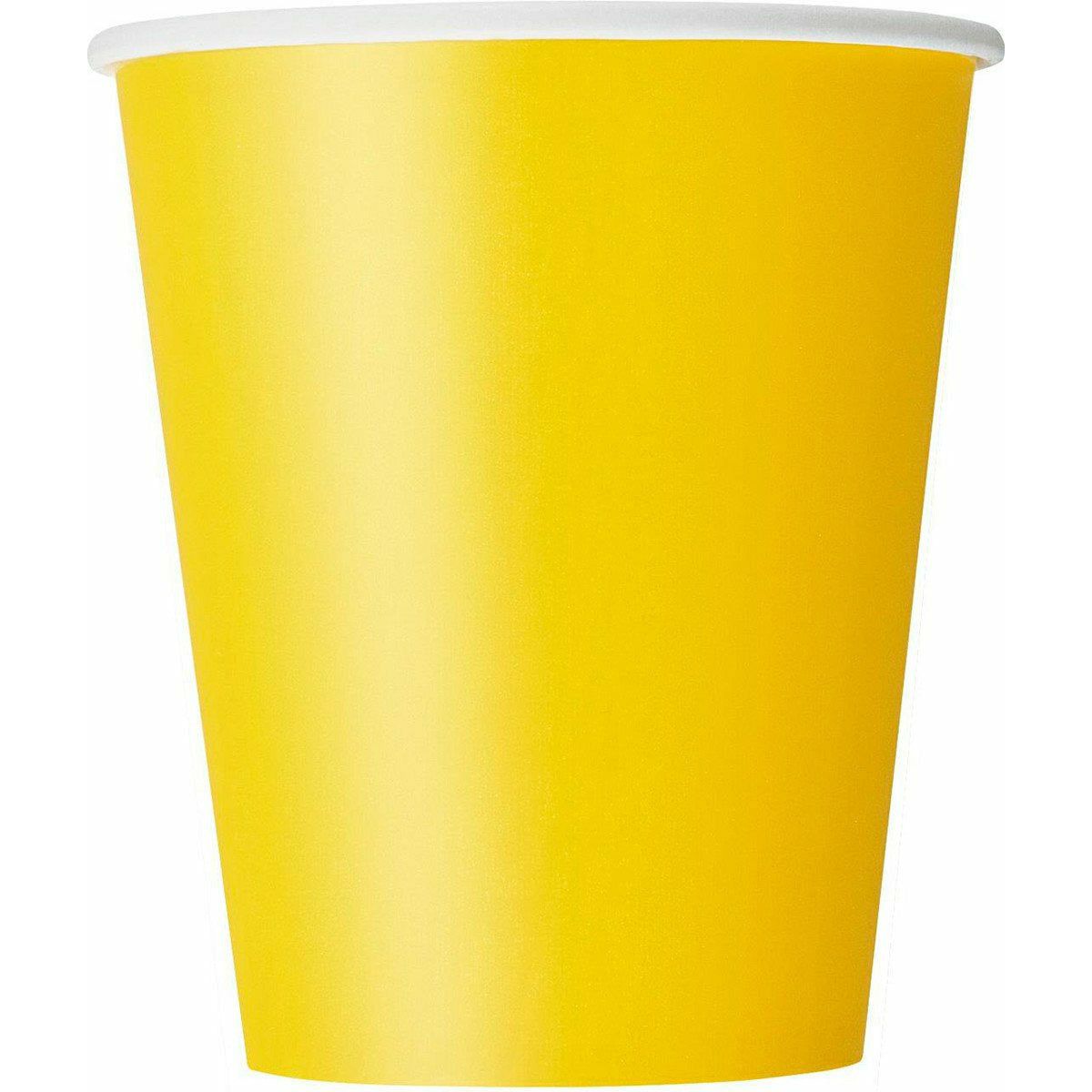 Sunflower Yellow Paper Cups 270ml 8Pk - Dollars and Sense