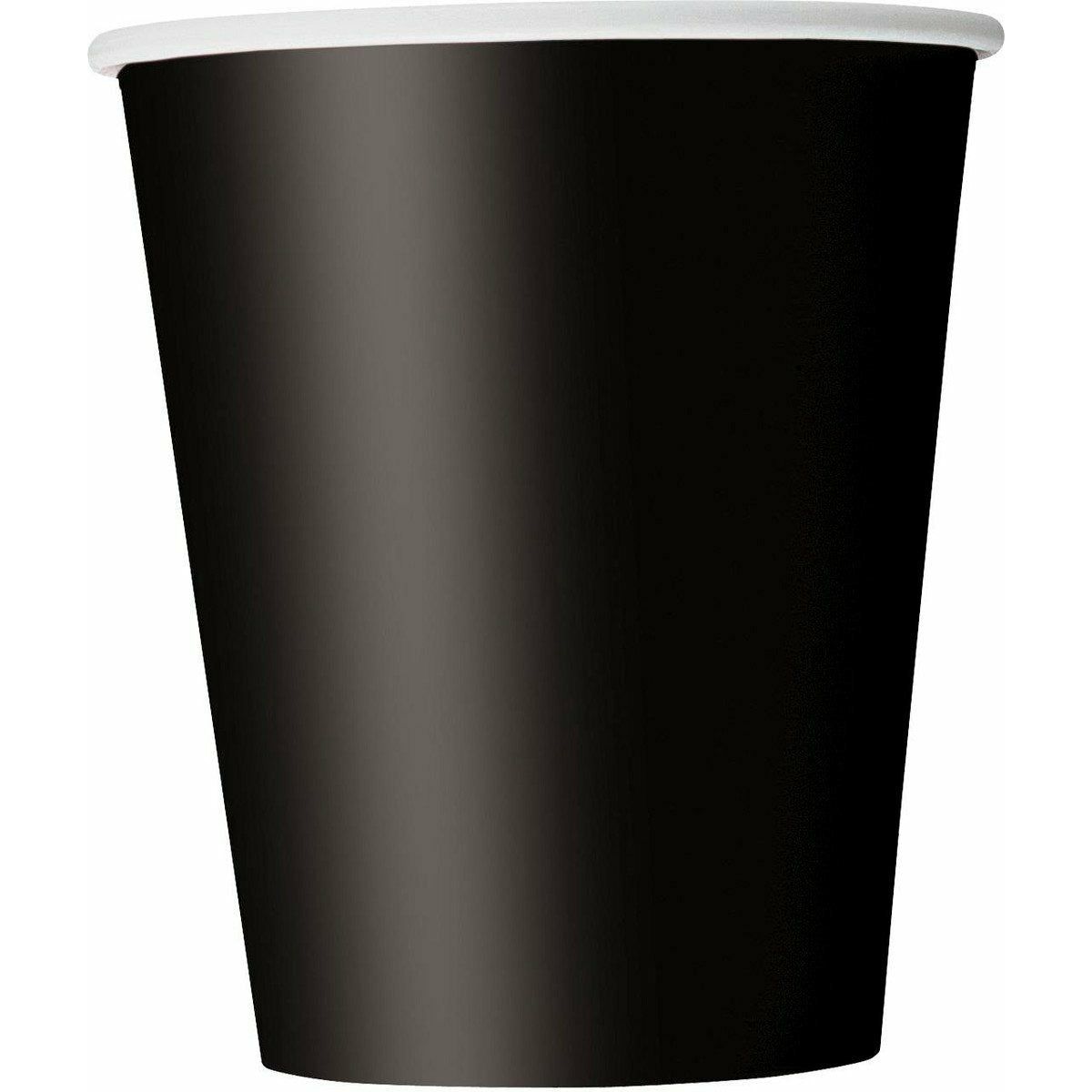 Midnight Black Paper Cups 270ml 8Pk - Dollars and Sense