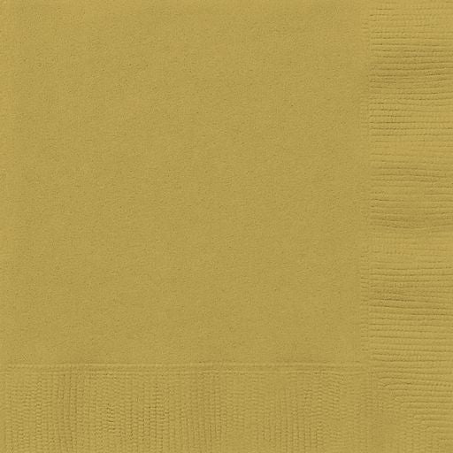 Gold Luncheon Napkins 2ply 33cmx33cm 20Pk - Dollars and Sense