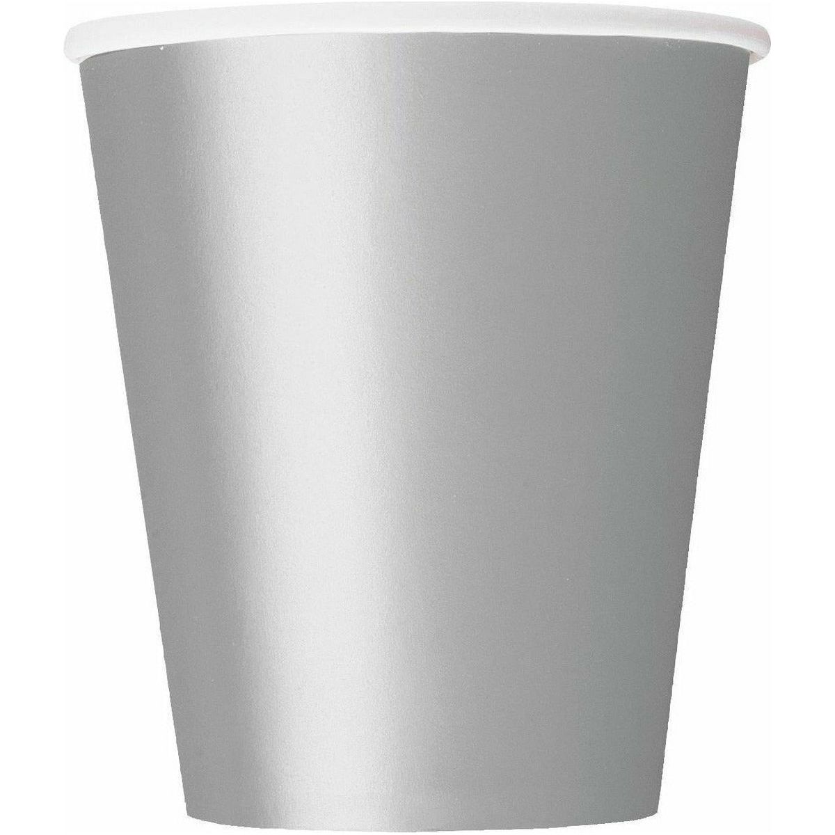 Silver Paper Cups 270ml 8Pk - Dollars and Sense