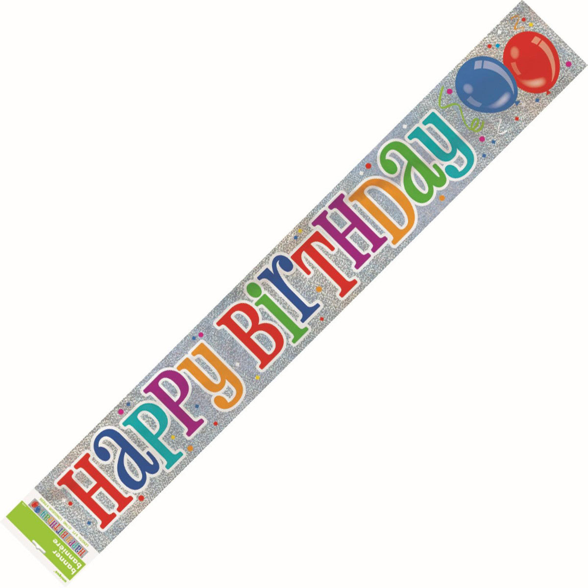 Happy Birthday Balloons Foil Banner 2.74m - Dollars and Sense