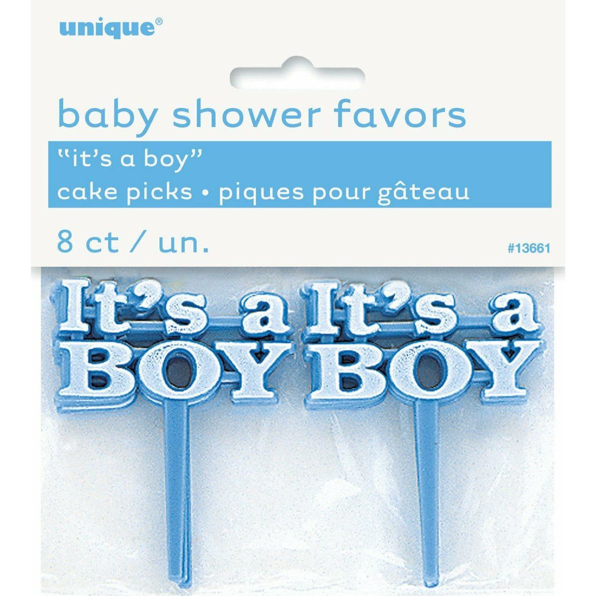 It's A Boy Blue Cake Picks 8Pk - Dollars and Sense