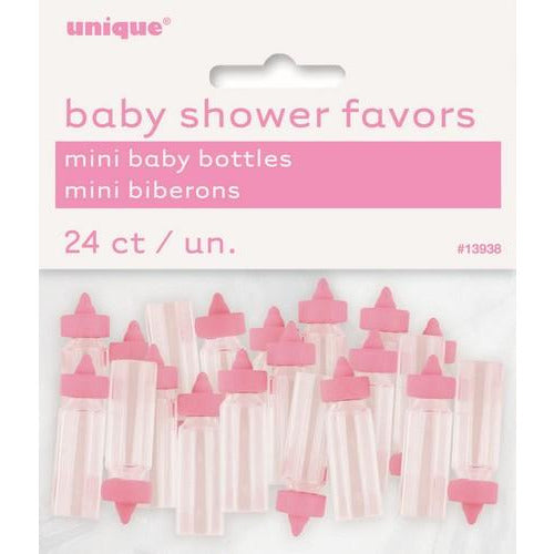 24 Mini Baby Bottles Pink