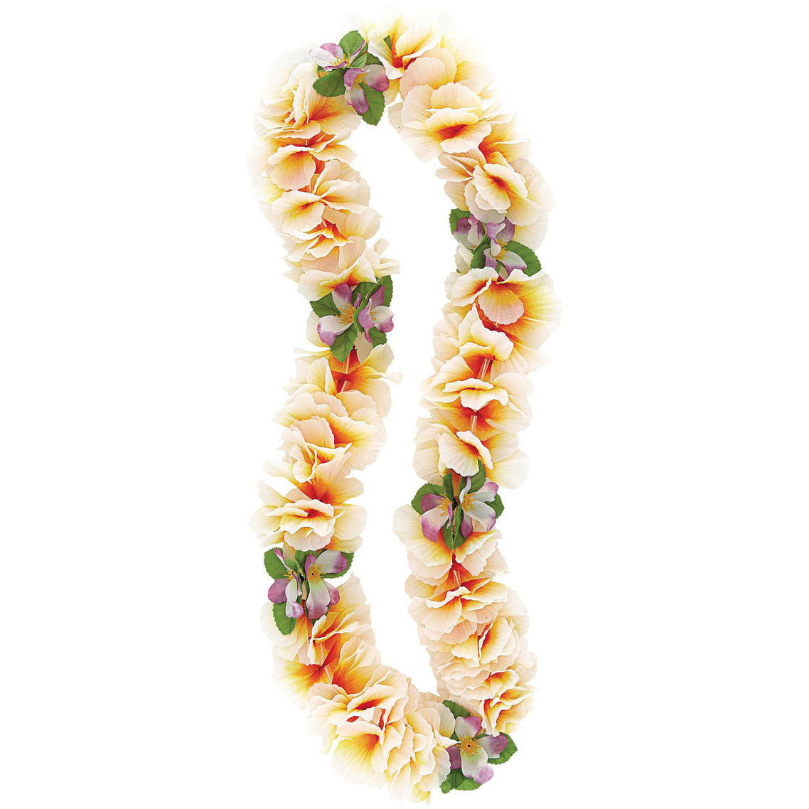 Luau Fancy Orchid Lei - Orange White - Dollars and Sense