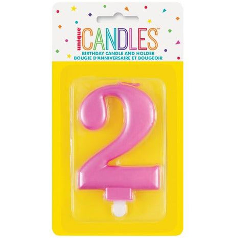 Numeral Candle 2 Metallic Pink Default Title