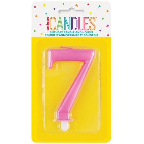 Numeral Candle 7 Metallic Pink Default Title