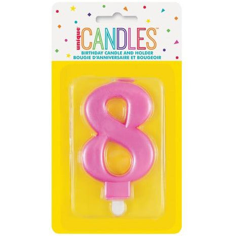 Numeral Candle 8 Metallic Pink Default Title