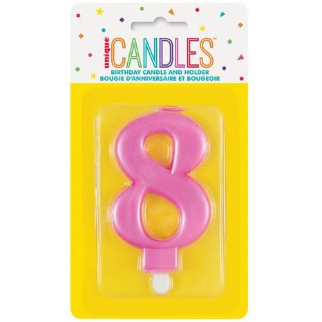 Numeral Candle 8 Metallic Pink Default Title