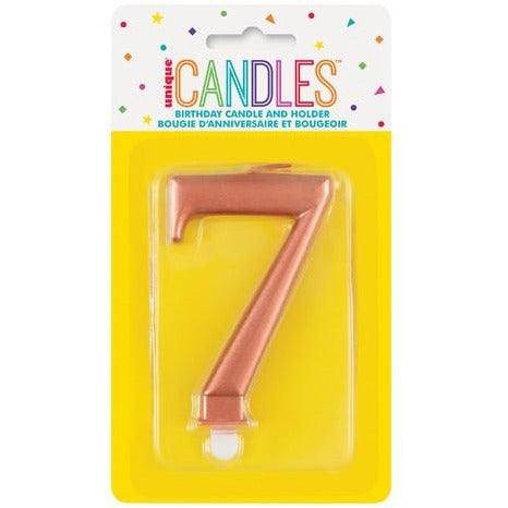 Numeral Candle 7 Metallic Rose Gold Default Title