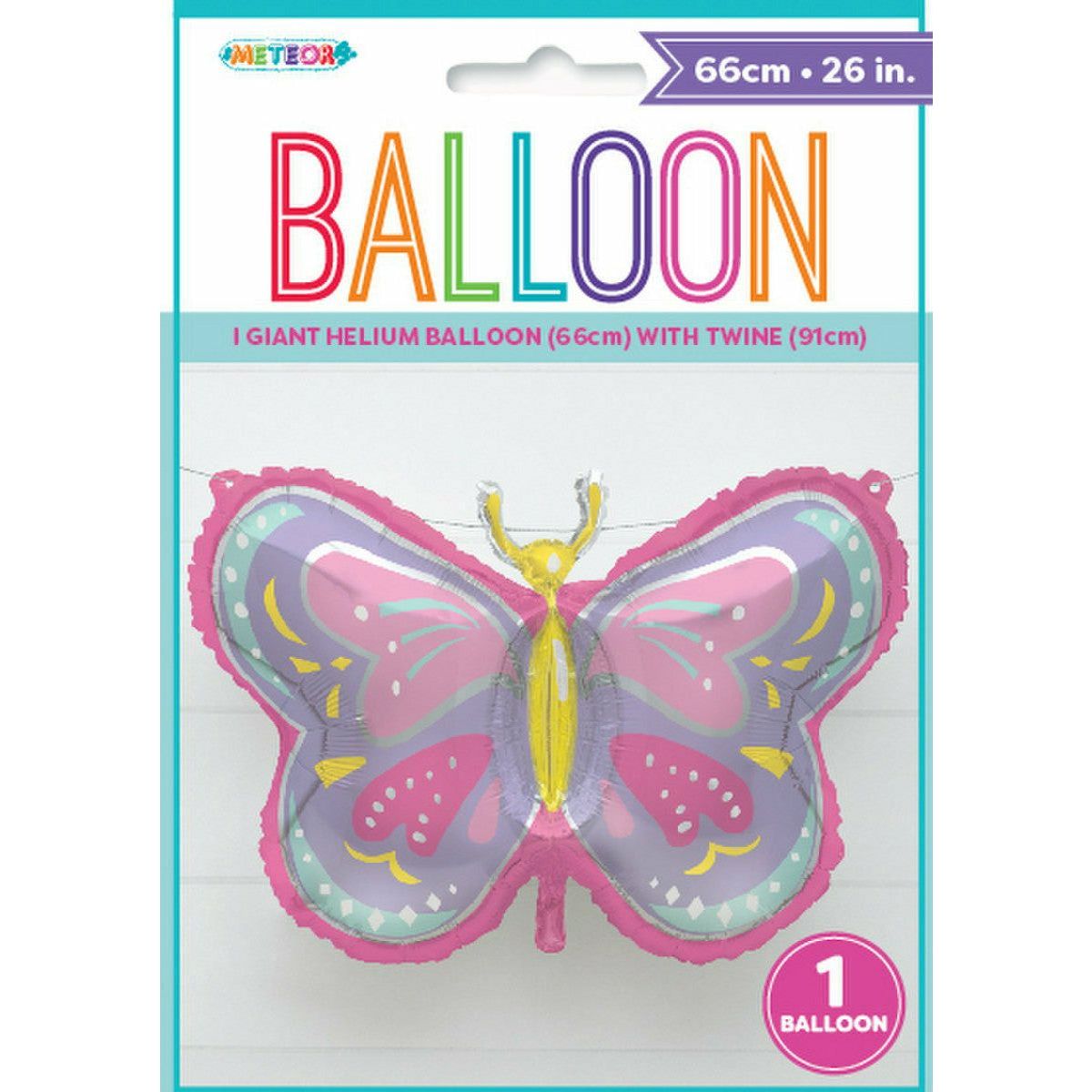 Giant Butterfly Foil Balloon with Twine - 1 Piece - Dollars and Sense