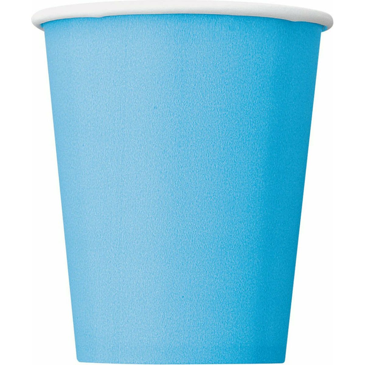 Powder Blue Paper Cups 270ml 8Pk - Dollars and Sense