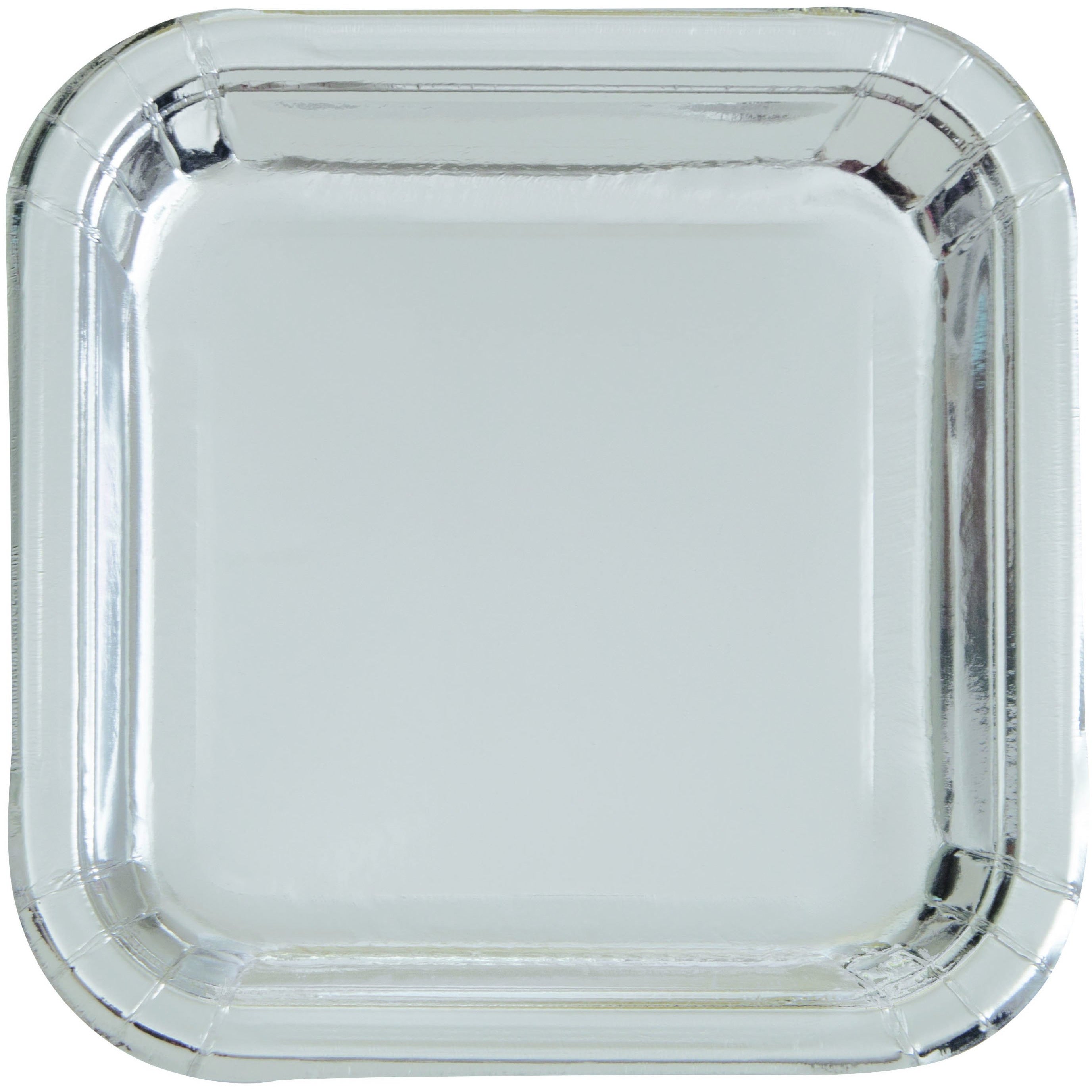 Silver Foil 8 x 23cm (9) Square Paper Plates Default Title
