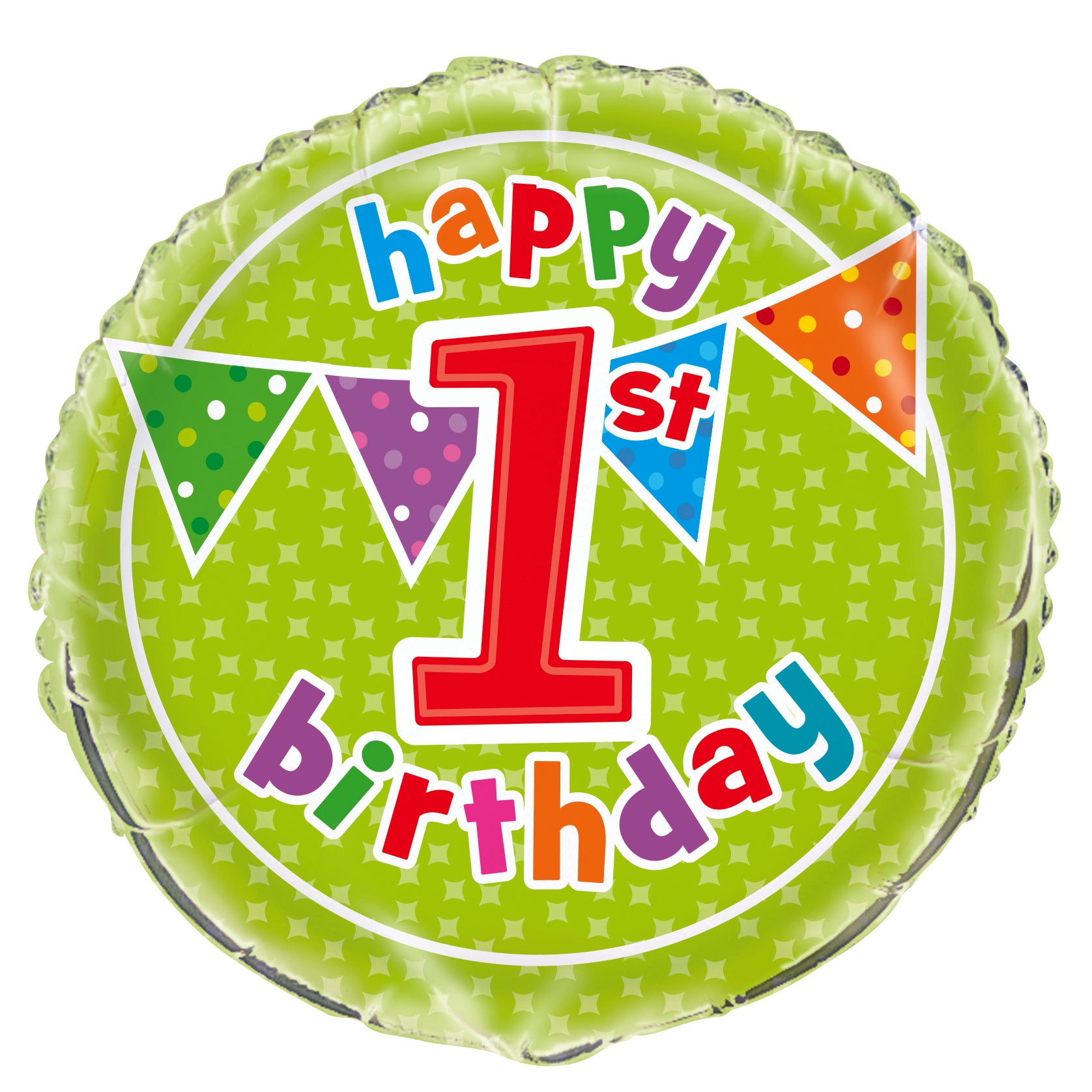 Polka Dot Happy 1st Birthday Round Foil Balloon 45cm Default Title