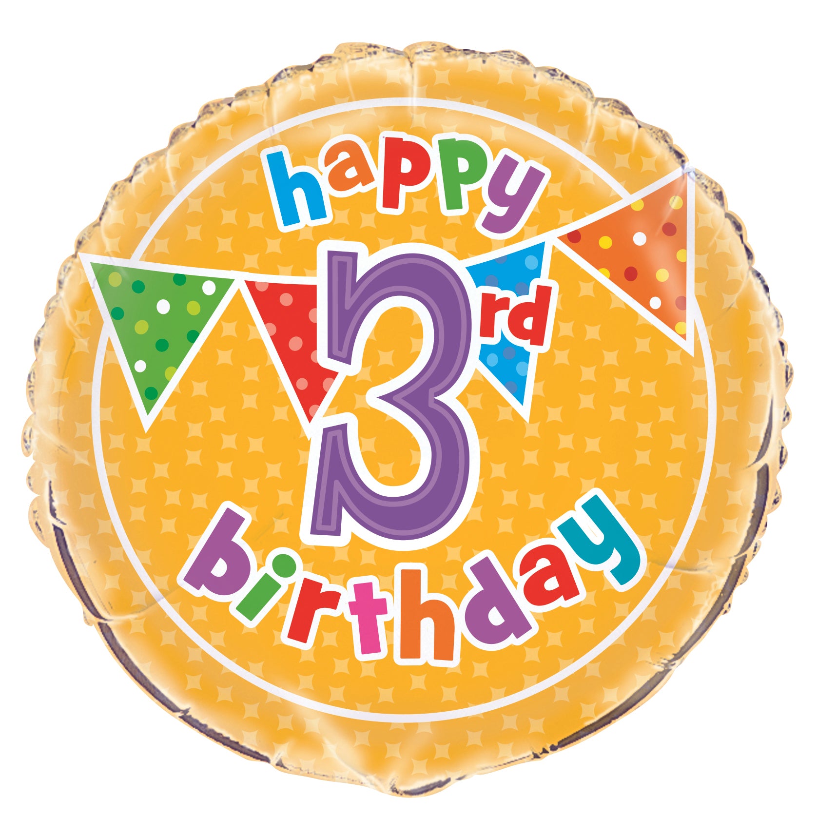 Polka Dot Happy 3rd Birthday 45cm Foil Balloon Default Title