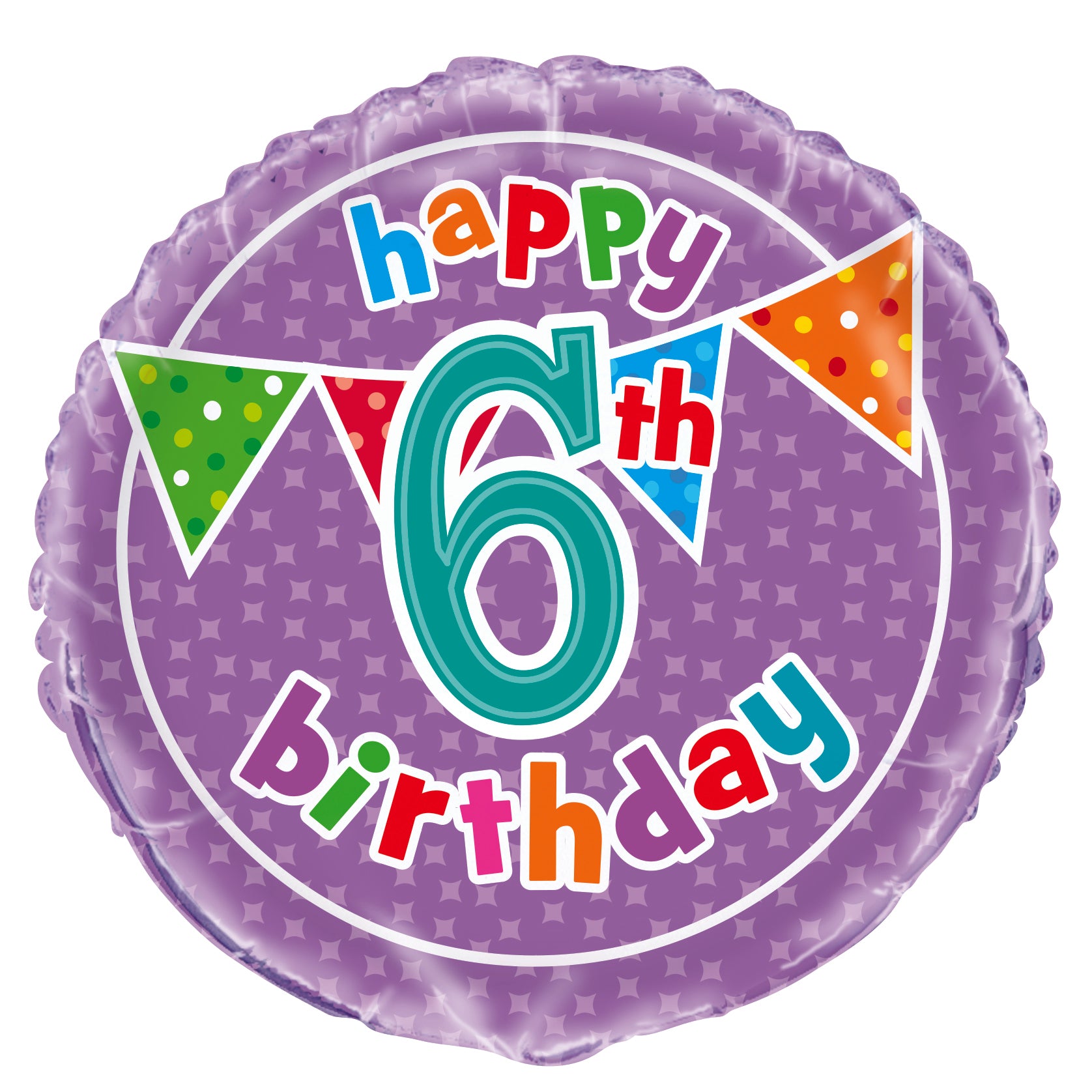 Polka Dot Happy 6th Birthday 45cm Foil Balloon Default Title