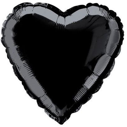Black Heart 45cm (18) Foil Balloon Packaged