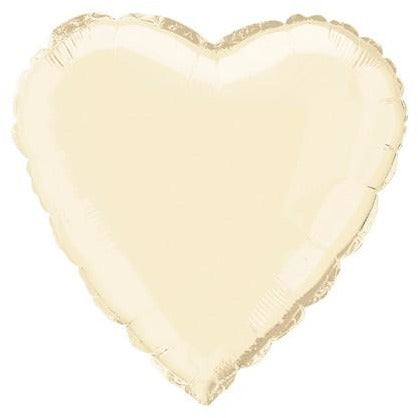 Ivory Heart 45cm (18) Foil Balloon Packaged