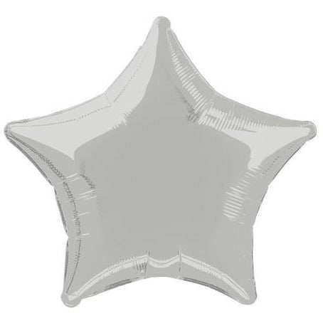 Silver Star 50cm (20) Foil Balloon Packaged