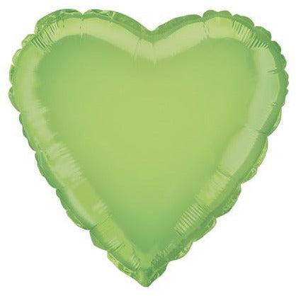 Lime Green Heart 45cm (18) Foil Balloon Packaged