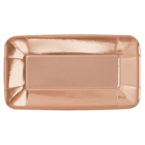 Rose Gold 8 x 23 x 13cm Rectangle Appetizer Paper Plates