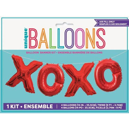 XOXO Red 35.5cm (14) Foil Letter Balloon Kit