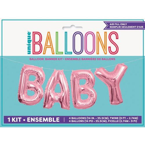Baby Pink 35.5cm (14) Foil Letter Balloon Kit