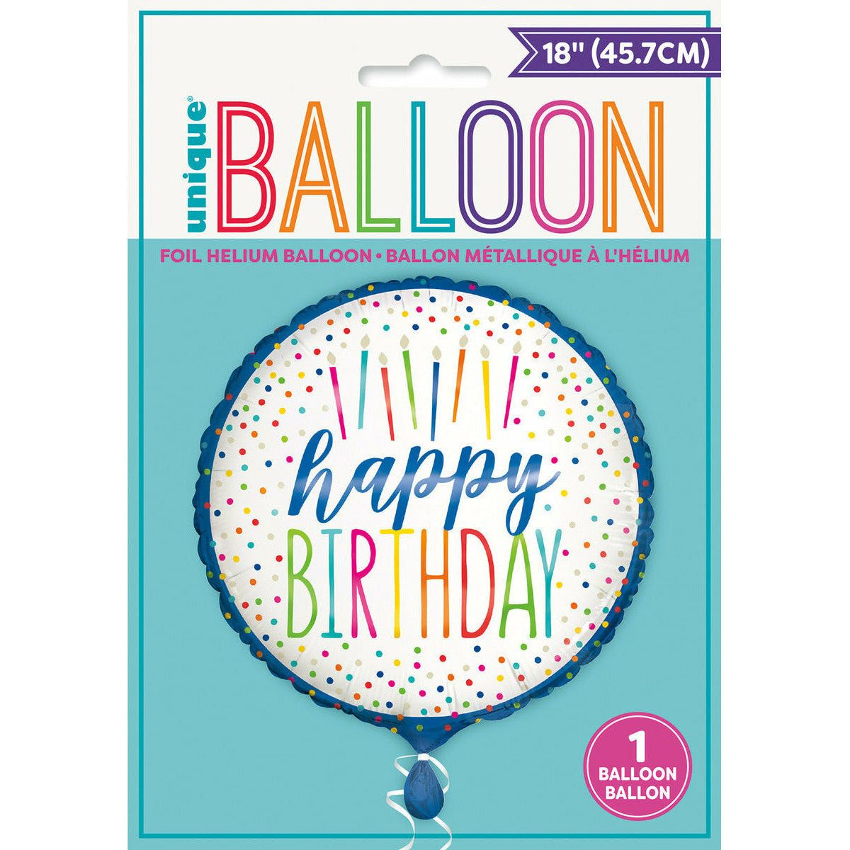 Silver Style Happy Birthday Foil Balloon Packaged - 45cm 1 Piece - Dollars and Sense