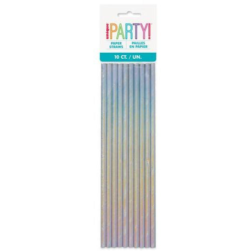 Iridescent 10 Paper Straws