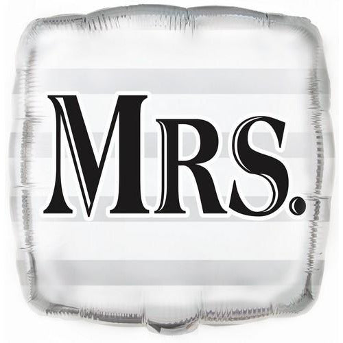 Wedding Mrs Square 45cm (18) Foil Balloon Packaged