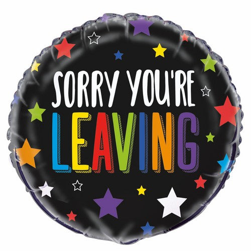 Sorry Youre Leaving 45cm (18) Foil Balloon Packaged