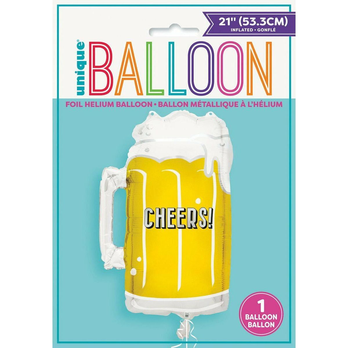 Giant Cheers Beer Mug Foil Balloon 53cm - Dollars and Sense