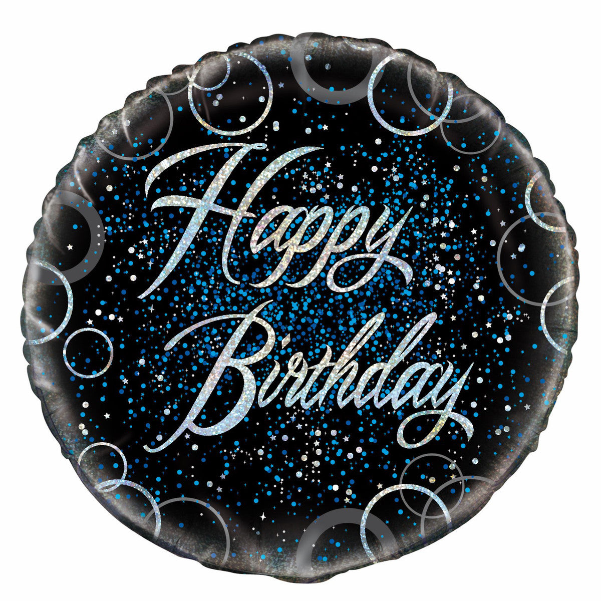 Glitz Blue Happy Birthday Foil Balloon Packaged - 45cm 1 Piece - Dollars and Sense