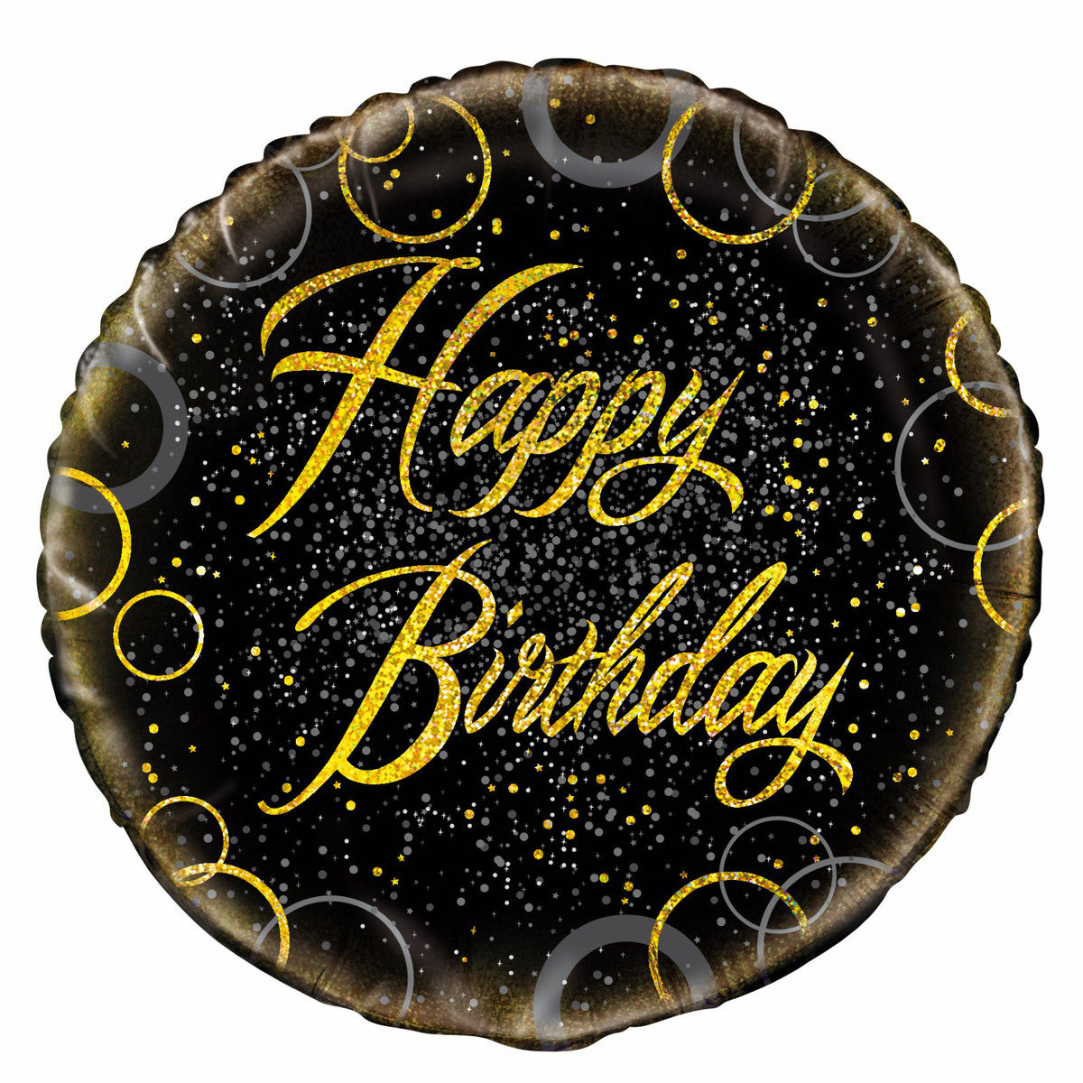 Glitz Gold Happy Birthday Foil Balloon Packaged - 45cm 1 Piece - Dollars and Sense