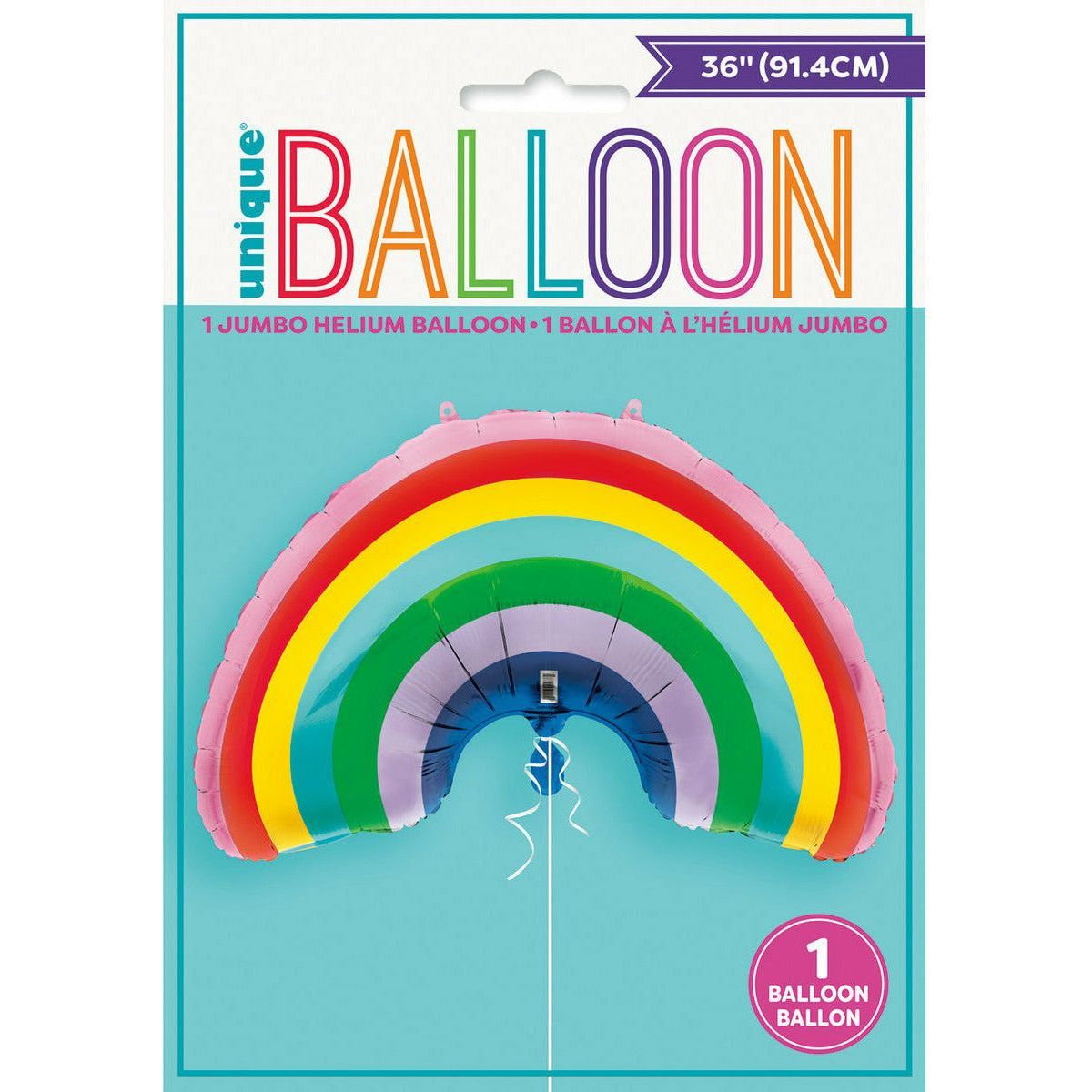 Giant Rainbow Foil Balloon with Hang Tabs - 91.4cm 1 Piece - Dollars and Sense