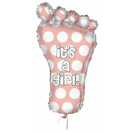 Pink Its A Girl Baby Foot 78.5cm (31) Foil Balloon