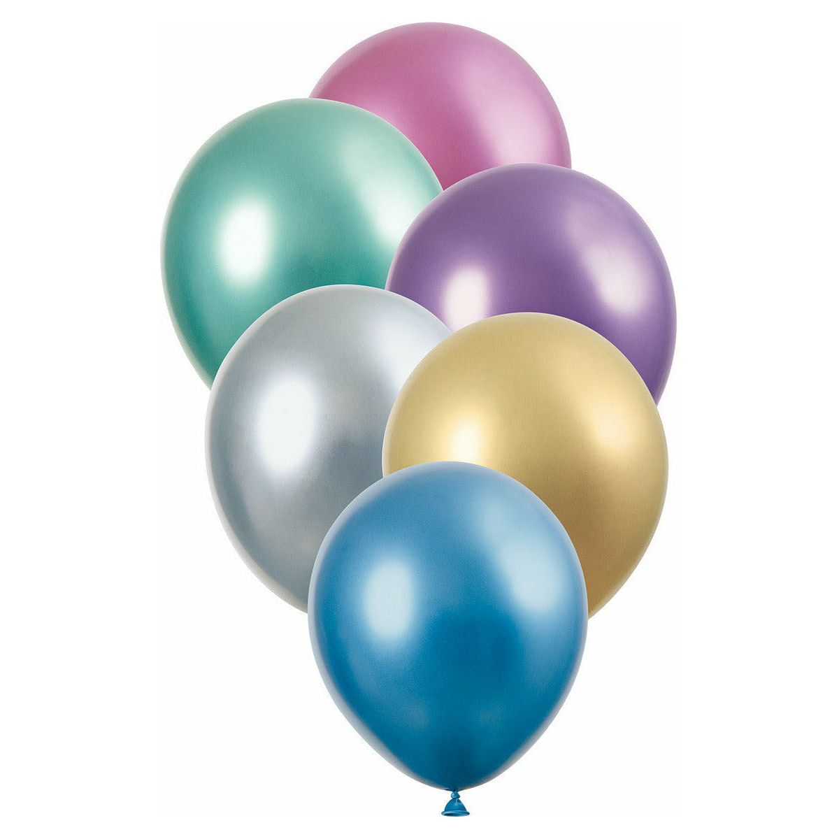 Platinum Metallic Balloons Six Assorted - 27.9cm 1 Piece - Dollars and Sense
