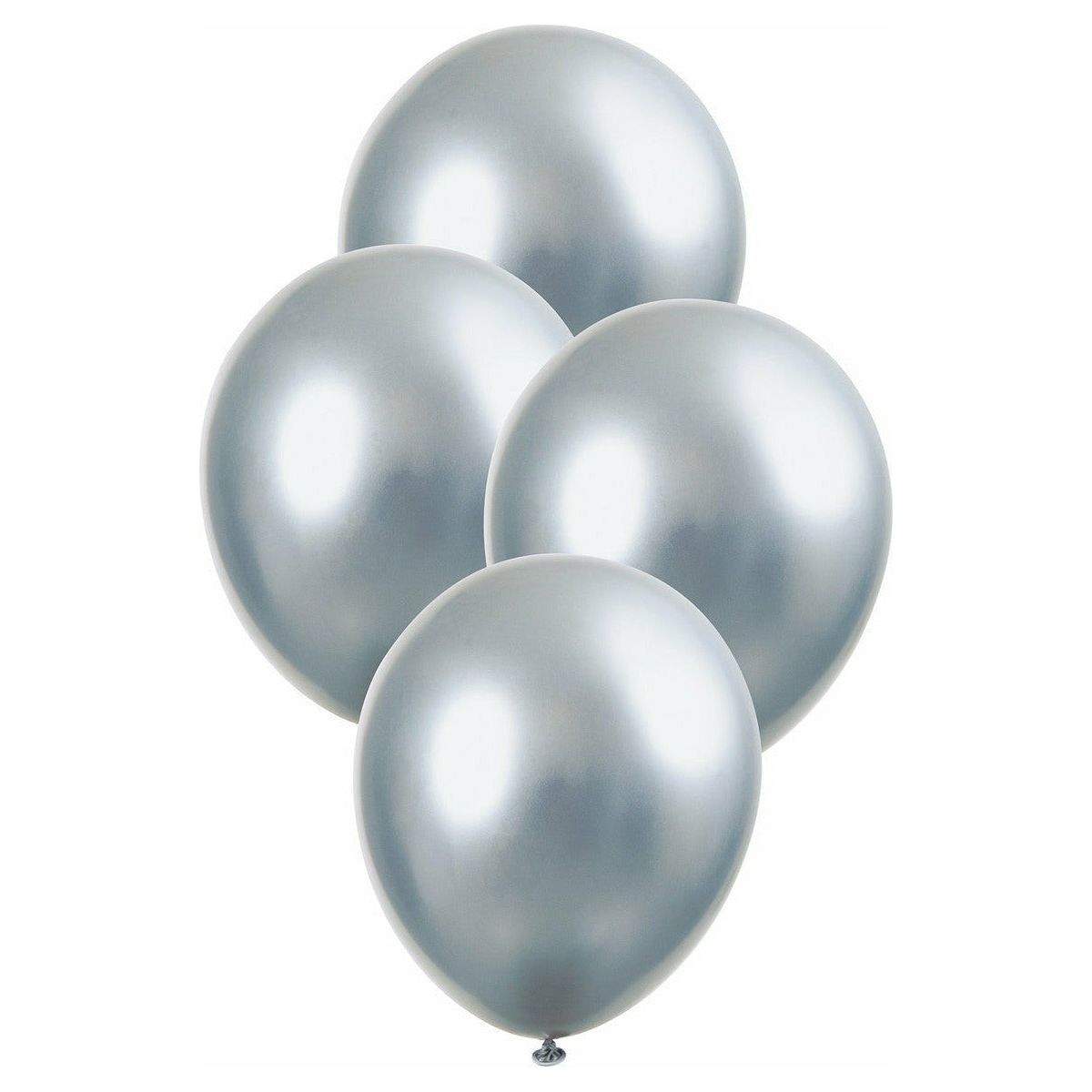 Silver Platinum Metallic Balloons - 28cm 6 Pack 1 Piece - Dollars and Sense