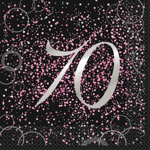 Glitz Pink 16 Foil Stamped 70 Luncheon Napkins 2ply 33 x 33cm