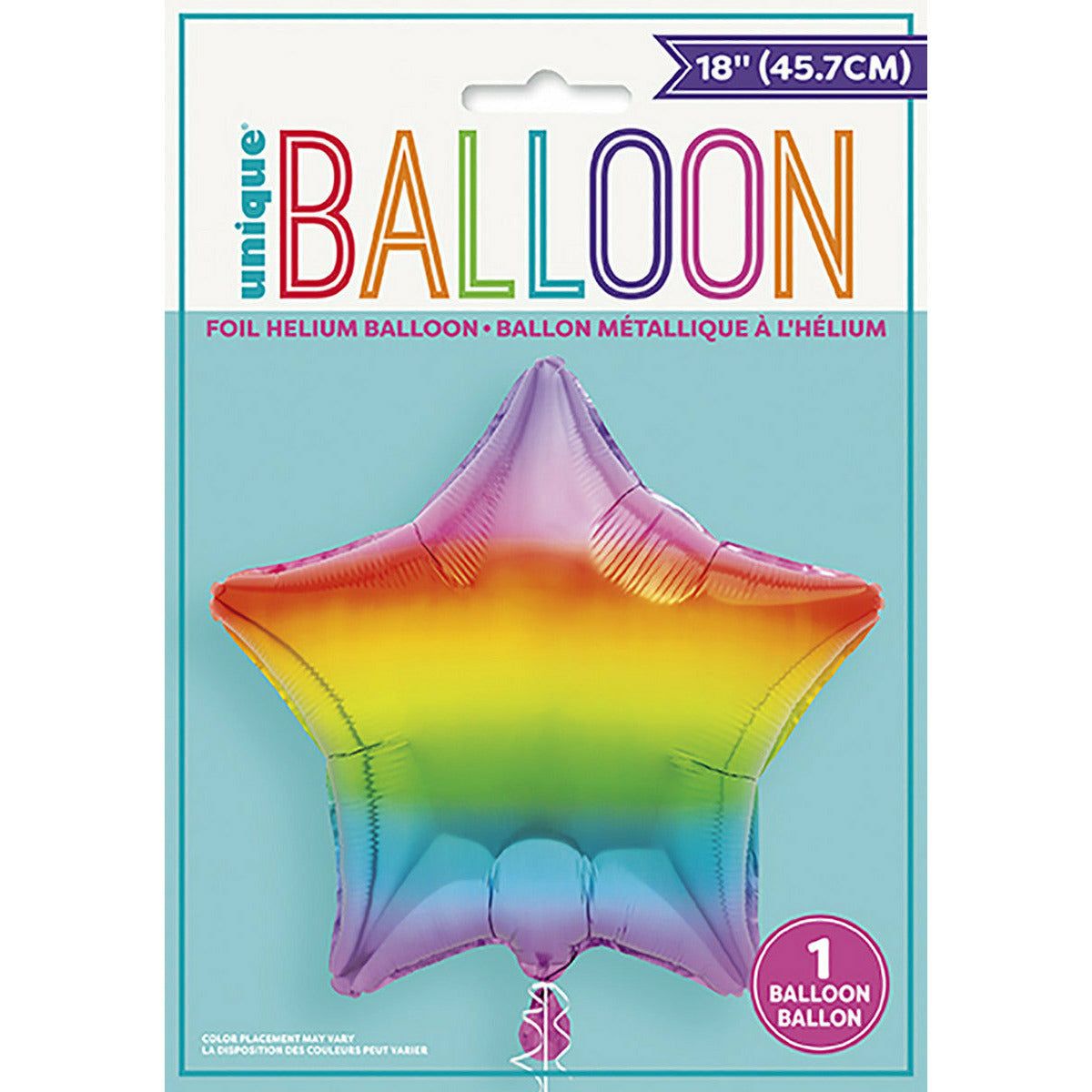 Gradient Rainbow Star Foil Balloon Packaged - 45cm 1 Piece - Dollars and Sense