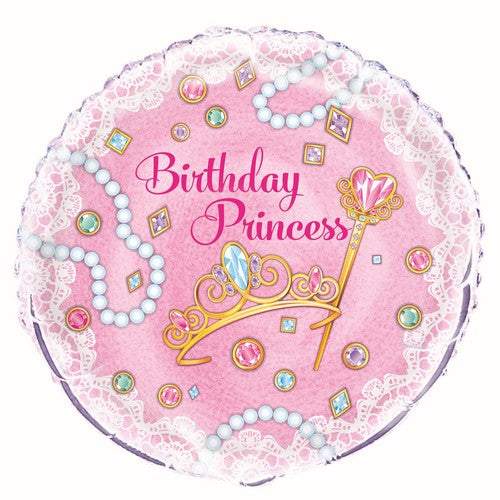 Pink Princess Birthday Priness 45cm (18) Foil Balloon Packaged