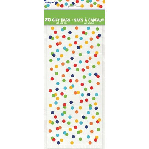 Rainbow Polka Dot 20 x Cello Bags