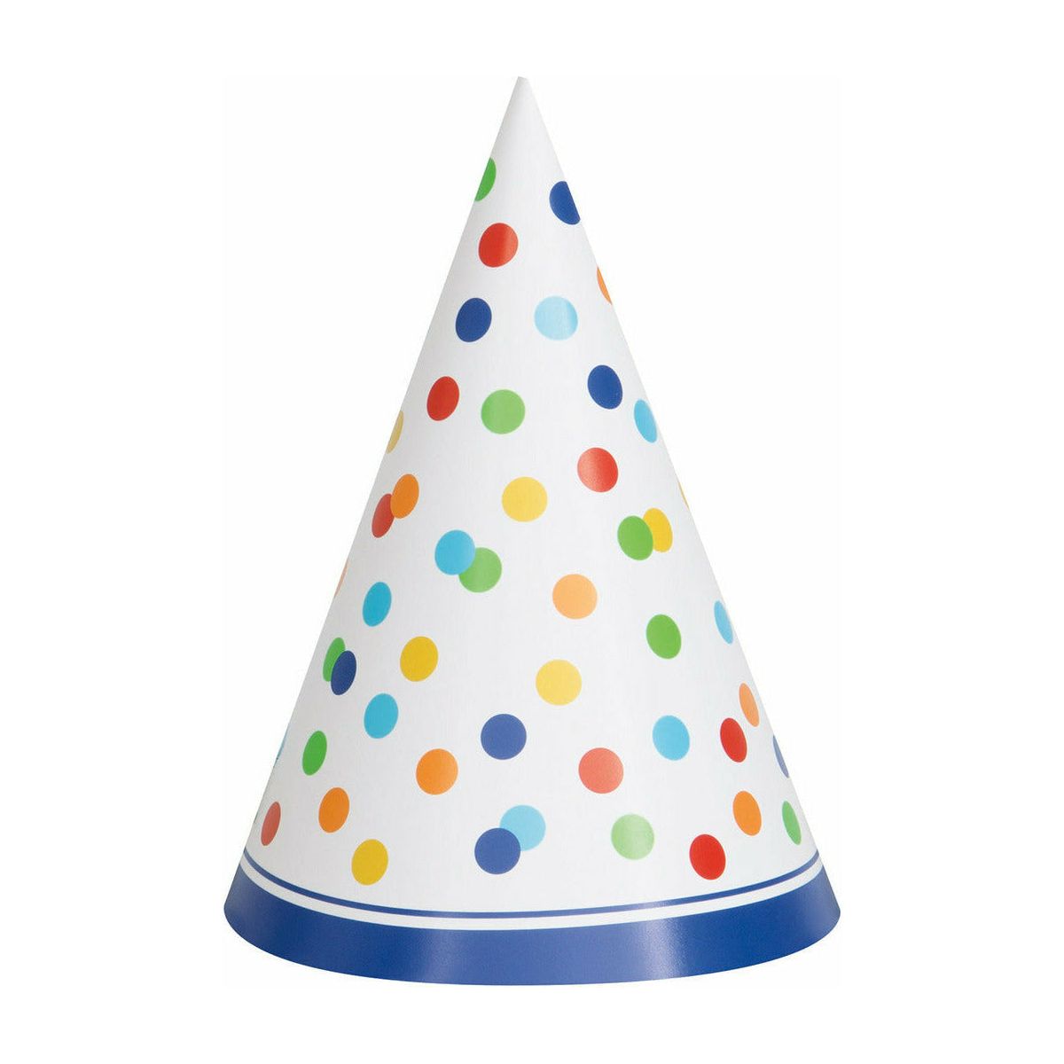 Party Hats Rainbow Polka Dot - 8 Pack 1 Piece - Dollars and Sense