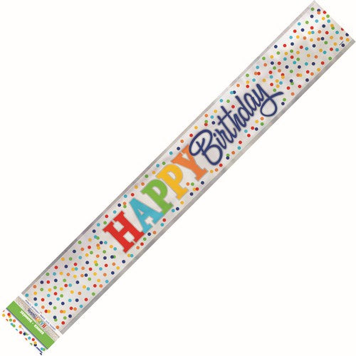Rainbow Polka Dot Happy Birthday Foil Banner 365m Default Title