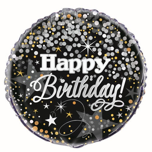 Glittering Birthday Happy Birthday 45cm (18) Foil Balloon Packaged
