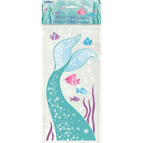 Mermaid 20 Cello Bags 28cm H x 13cm W (11 x 5)